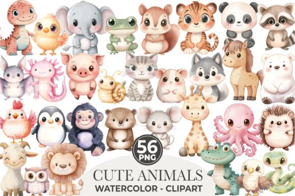 Download Cute Animals Clipart, Baby Animals PNG - Cute animal Collection