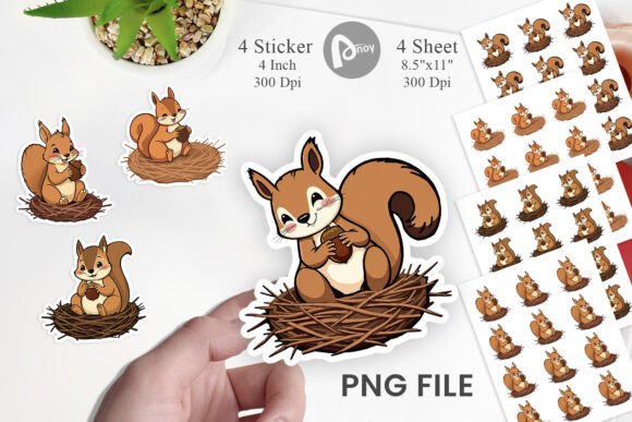 Download Acorn Squirrel Sticker - Sticker Collection