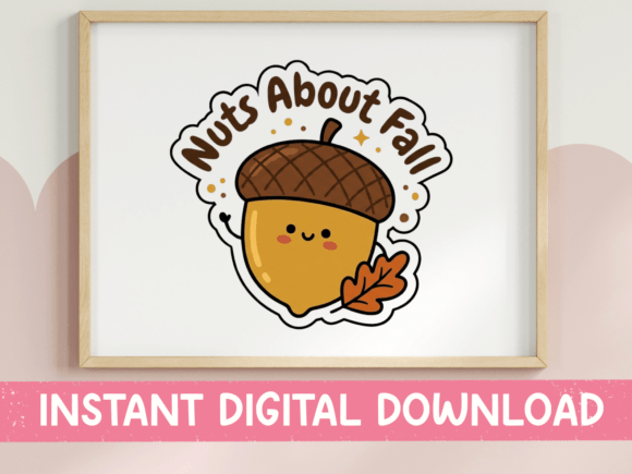 Download Nuts About Fall Acorn Sticker Design - Sticker Collection