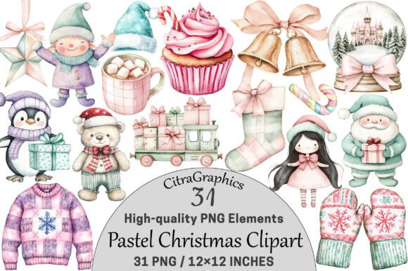 Download Pastel Christmas Clipart - Christmas clipart Collection