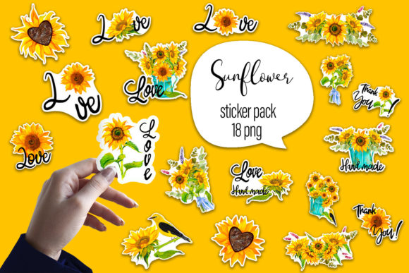 Download Sunflower Watercolor  - Sticker Pack - Sticker Collection