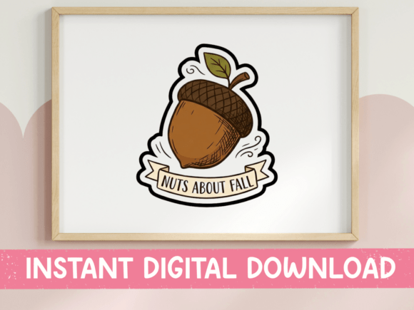 Download Nuts About Fall Acorn Sticker Design - Sticker Collection
