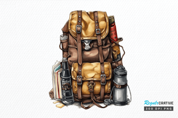 Download Vintage Backpack Sublimation Clipart Png - Vintage backpack Collection