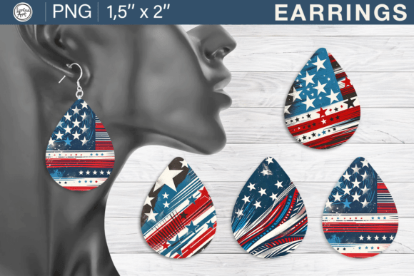 Download 4th of July Earrings Sublimation Designs - Sublimation designs Collection