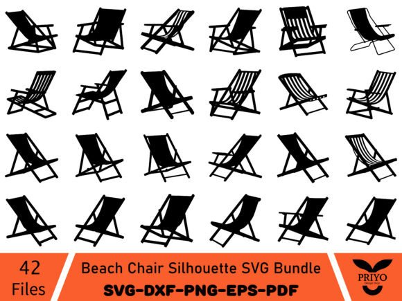 Download Beach Chair Silhouette SVG Bundle - Beach chair Collection