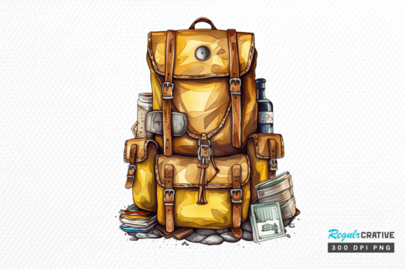 Download Vintage Backpack Sublimation Clipart Png - Vintage backpack Collection