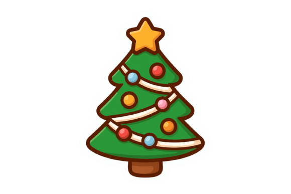Download Kawaii Christmas Tree Sticker - Sticker Collection