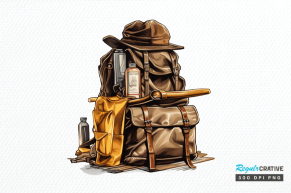 Download Vintage Backpack Sublimation Clipart Png - Vintage backpack Collection