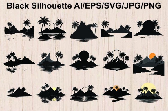 Download Silhouette Palm Trees Beach Chair Bundle - Premium Resources