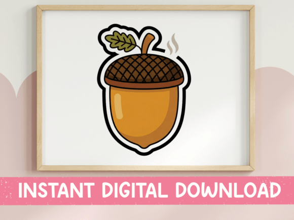 Download Cute Acorn Autumn Sticker Design - Sticker Collection