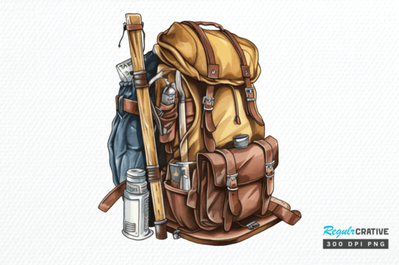 Download Vintage Backpack Sublimation Clipart Png - Vintage backpack Collection