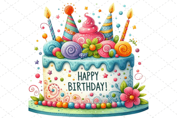 Download Watercolor Birthday Cake Clipart - Birthday cake Collection