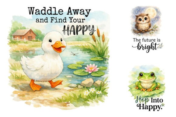Download Cute Animal Watercolor Sublimation PNG - Cute animal Collection
